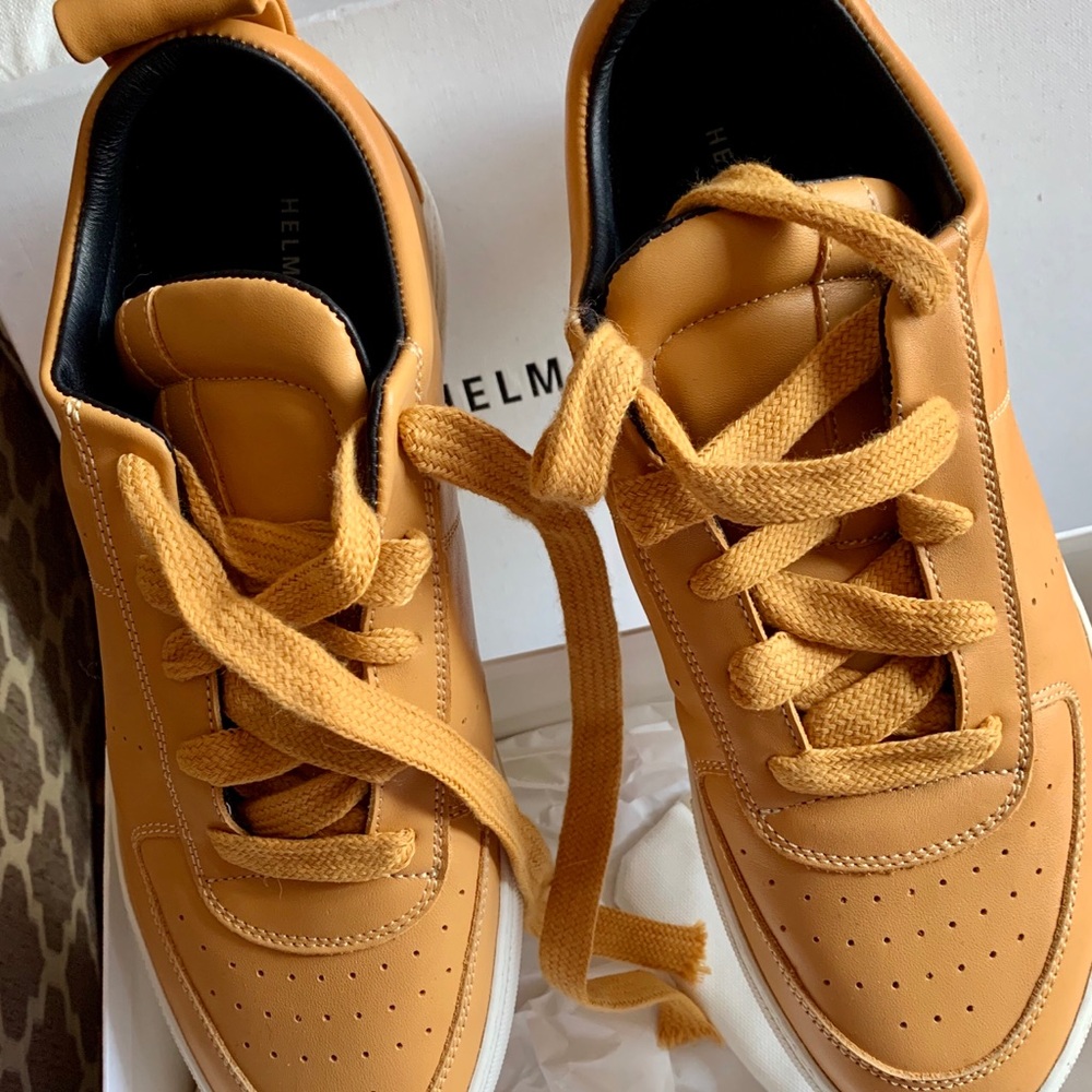 Helmet Lang, low top sneaker, 39.5 yellow brown